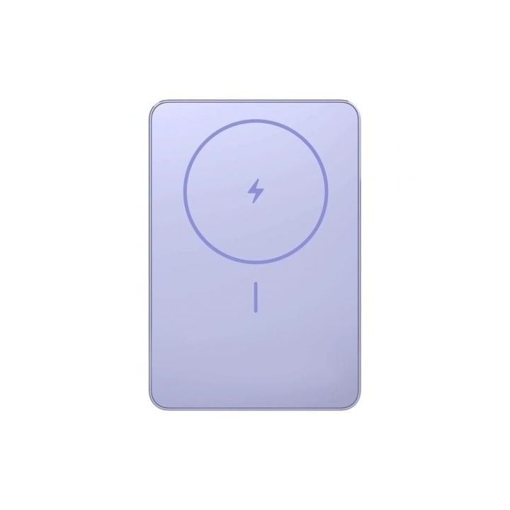 Powerbank 5000mAh Xiaomi Super Slim Magnetic Power Bank 5000/ Wireless/ Púrpura/ Incluye Cable USB Tipo-C