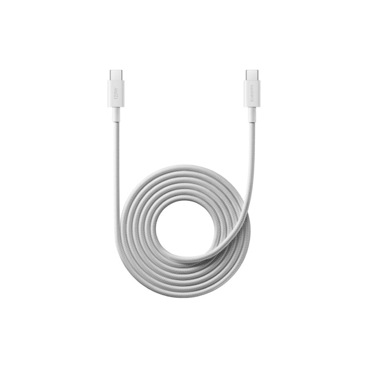 Cable USB 2.0 Tipo-C 6A Xiaomi Braided/ USB Tipo-C Macho - USB Tipo-C Macho/ Hasta 120W/ 480Mbps/ 2m/ Blanco