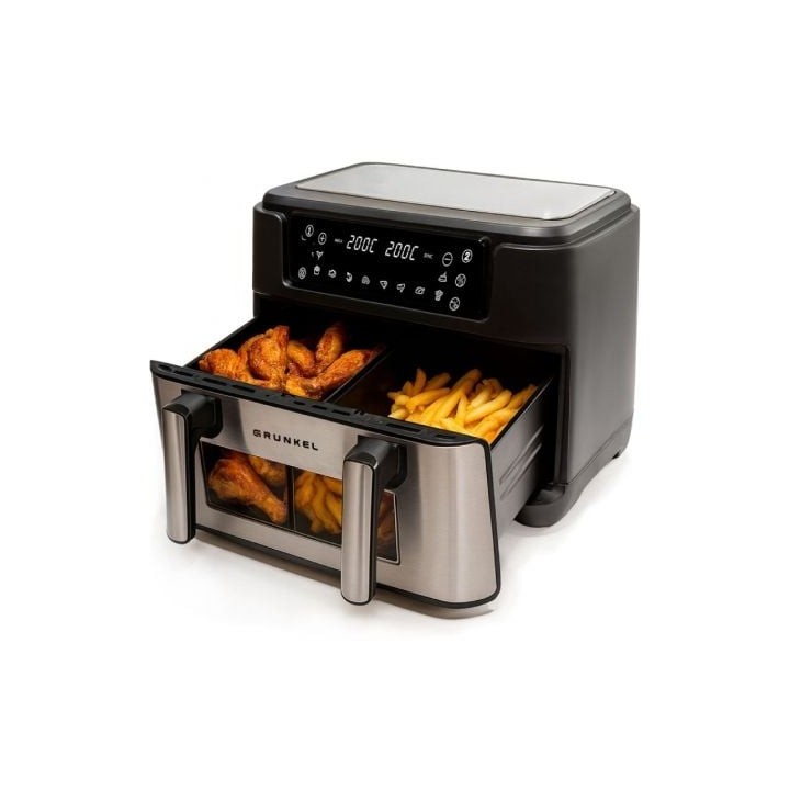 Freidora por Aire Airfryer / Sin Aceite Grunkel Dualflexifryer/ 2800W/ Capacidad 10L