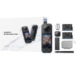 Cámara Digital Deportiva Insta360 X5 Essecial Kit/ 8K/ Ángulo de visión 360º/ Negra