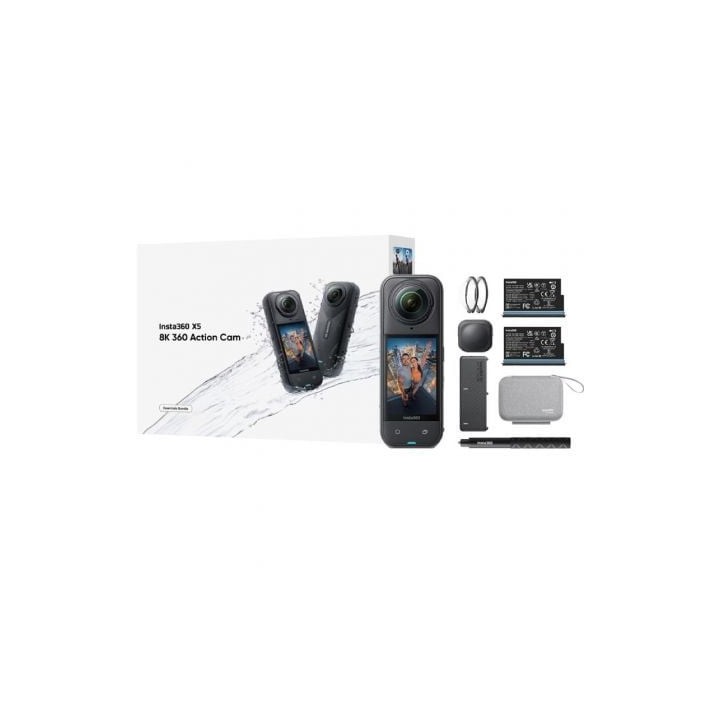 Cámara Digital Deportiva Insta360 X5 Essecial Kit/ 8K/ Ángulo de visión 360º/ Negra