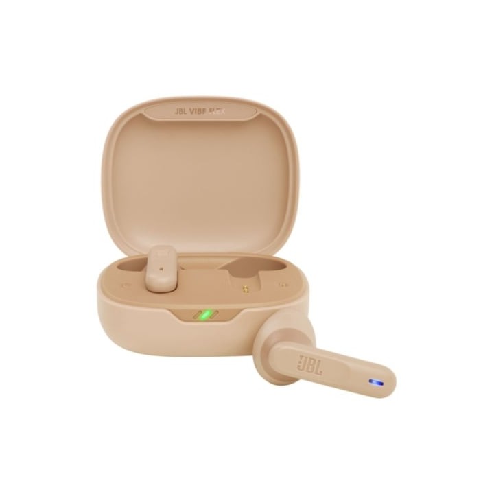 Auriculares Bluetooth JBL Vibe Flex con estuche de carga/ Autonomía 8h/ Beige