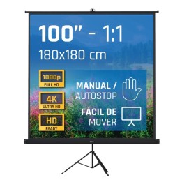 iggual Pantalla 100" 180x180 cm 1:1 trípode+bolsa