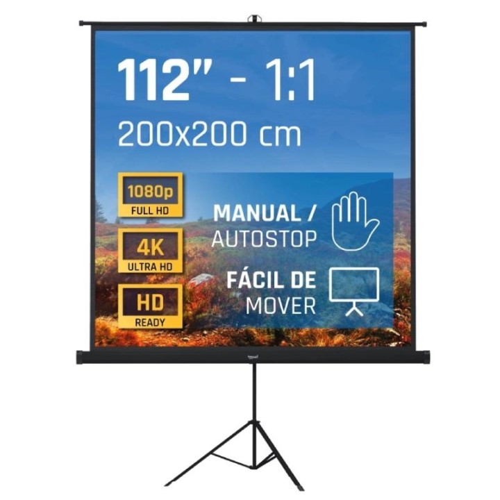 iggual Pantalla 112" 200x200 cm 1:1 trípode+bolsa