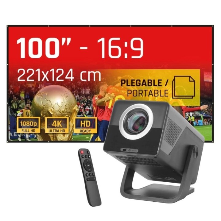 iggual Pack proyector 4K + Lona proyección100"