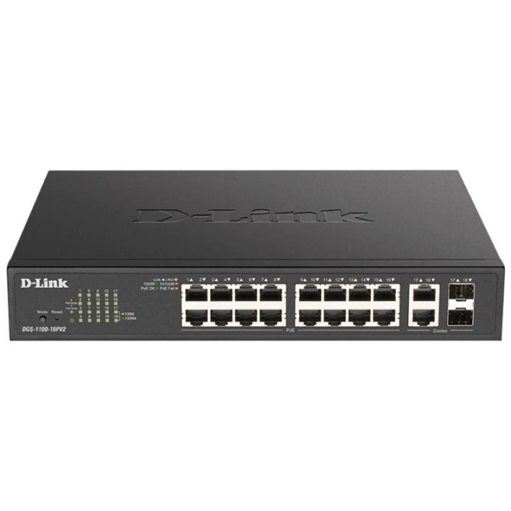 D-Link DGS-1100-18PV2 Switch 16xGb 2xSFP PoE+