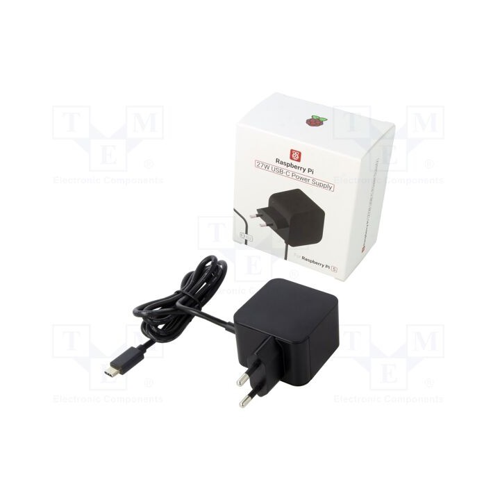 Alimentador preta 1,2m 100÷240VAC 5A Sai: USB C 5,1VDC 27W