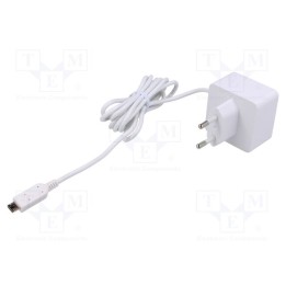 Alimentador branca 1,5m 100÷240VAC 2,5A Sai: USB micro 5,1VDC