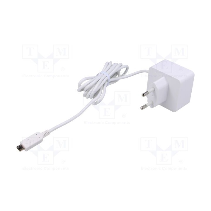 Alimentador branca 1,5m 100÷240VAC 2,5A Sai: USB micro 5,1VDC