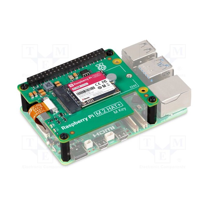 Adaptador Raspberry Pi M.2 HAT+,SSD 512GBFLASH