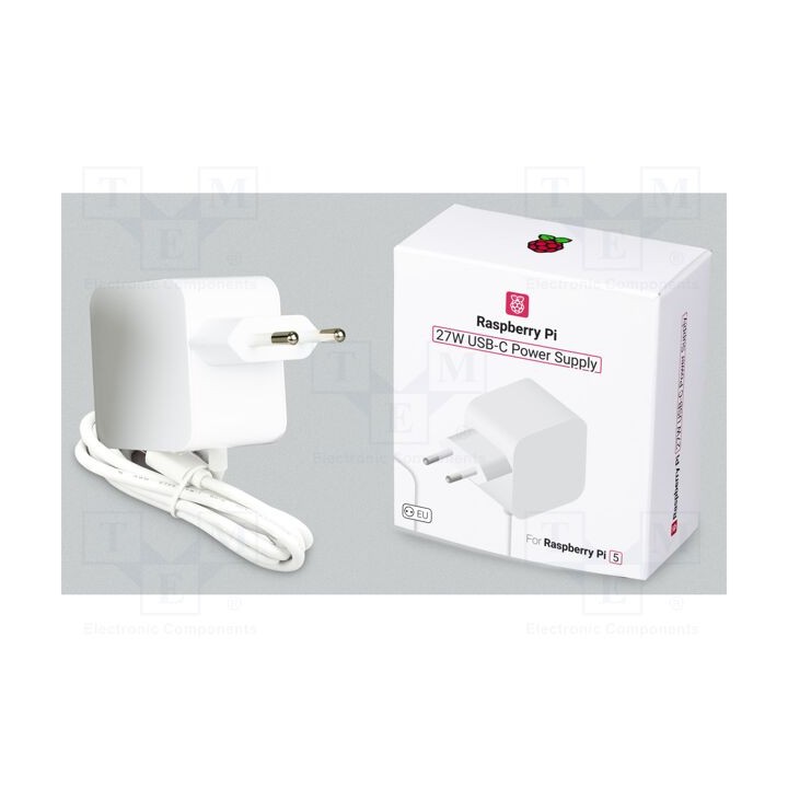 Alimentador branca 1,2m 100÷240VAC 5A Sai: USB C 5,1VDC 27W