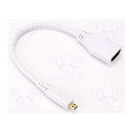 Cabo de conexão branca 235mm Tomada HDMI,micro HDMI ficha