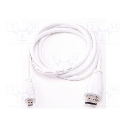 Cabo de conexão branca 1m HDMI ficha,micro HDMI ficha