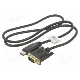 Cabo de conexão preta 1m HDMI ficha,VGA
