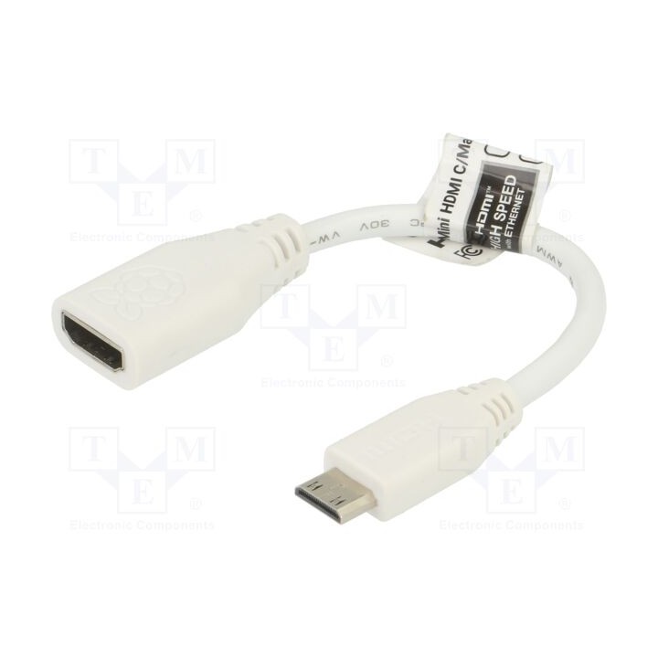 Cabo de conexão branca 100mm Tomada HDMI,mini HDMI ficha