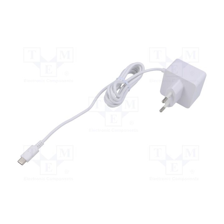 Alimentador branca 100÷240VAC 3A Sai: USB C 5,1VDC 15W