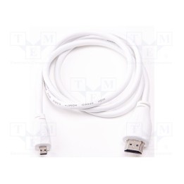 Cabo de conexão branca 2m HDMI ficha,micro HDMI ficha