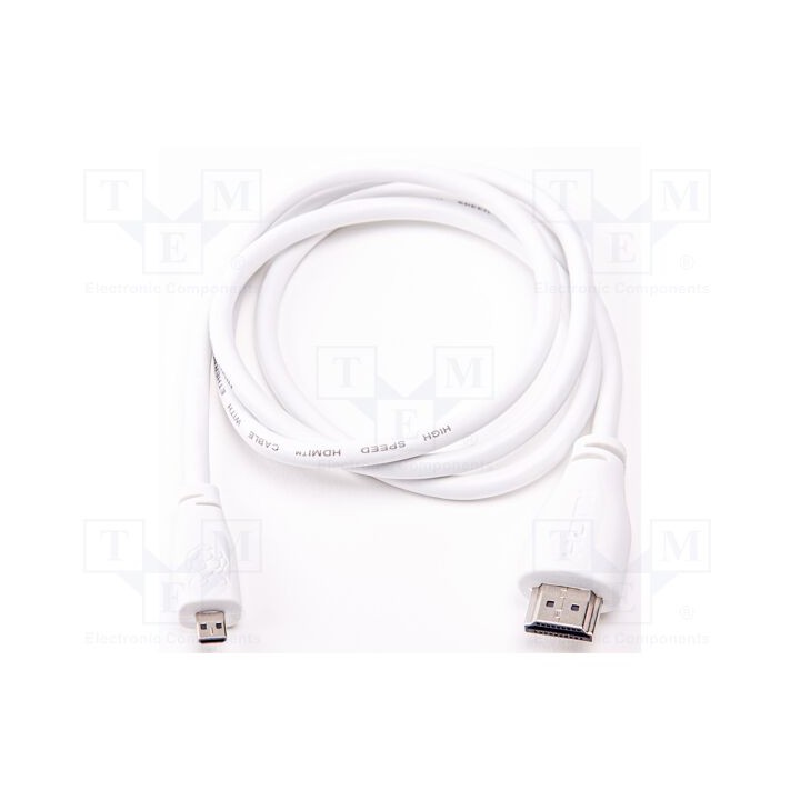 Cabo de conexão branca 2m HDMI ficha,micro HDMI ficha