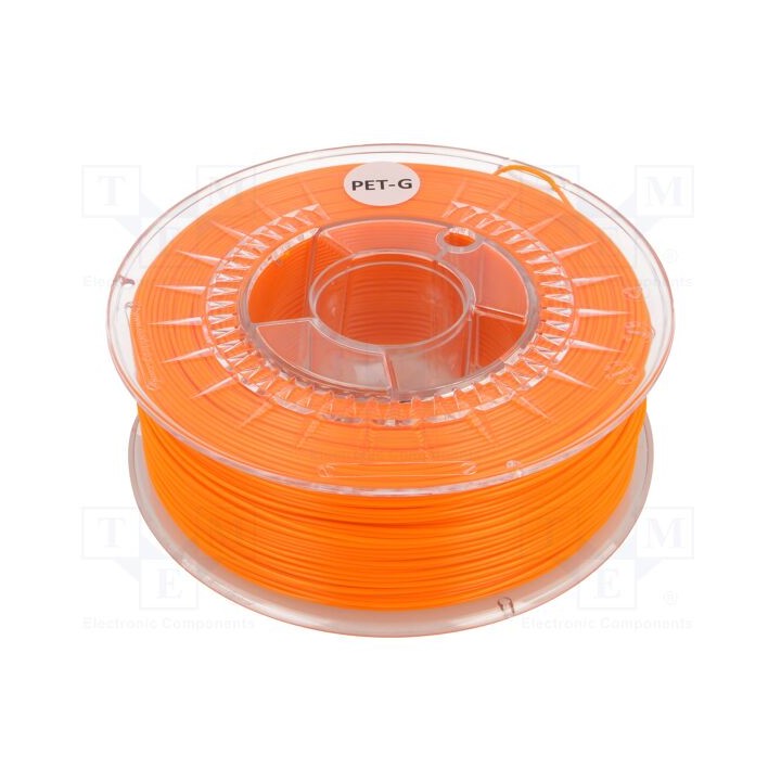 Filamento: PET-G Ø: 1,75mm cor de laranja (claro) 220÷250°C