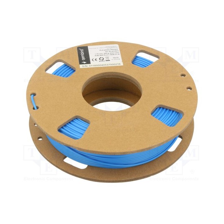 Filamento: PLA 1,75mm azul 190÷220°C 200g