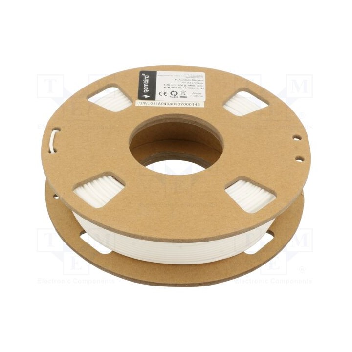 Filamento: PLA 1,75mm branca 190÷220°C 200g
