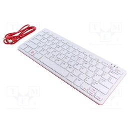 Teclado cabo USB A – USB B micro,teclado Cor: branco,vermelho