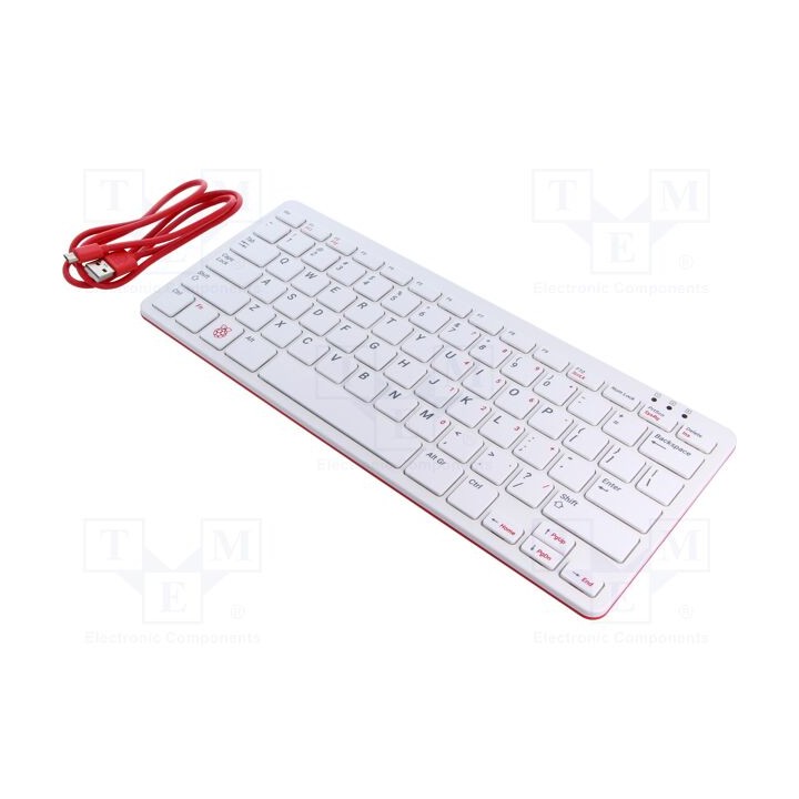 Teclado cabo USB A – USB B micro,teclado Cor: branco,vermelho