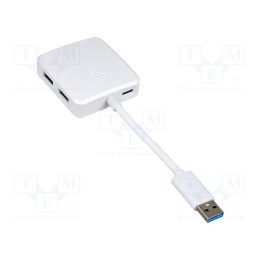 USB hub white hub USB Out: USB A socket x4 Enclos.mat: plastic