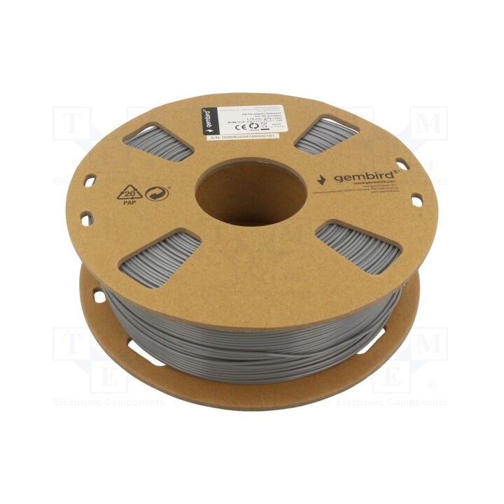 Filamento: PET-G 1,75mm cinzenta 220÷260°C 1kg