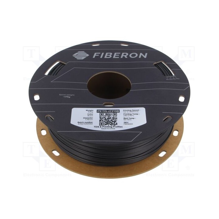 Filamento: PETG-rCF 1,75mm preta 240÷270°C 500g Fiberon™