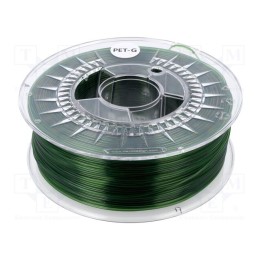 Filamento: PET-G Ø: 1,75mm verde (transparente) 220÷250°C 1kg