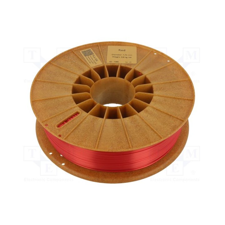 Filamento: PLA SILK 1,75mm vermelho 195÷225°C 800g