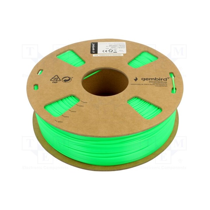 Filamento: ABS 1,75mm verde 225÷245°C 1kg