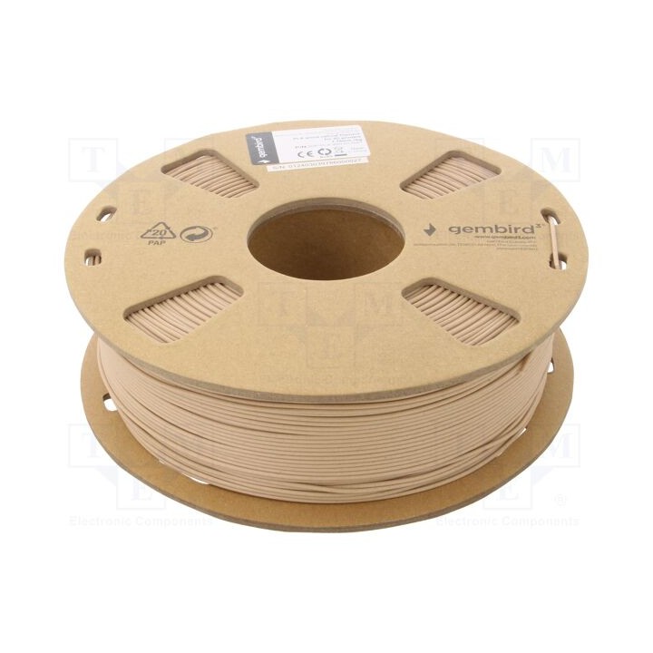 Filamento: PLA 1,75mm semelhante a madeira 190÷220°C 1kg