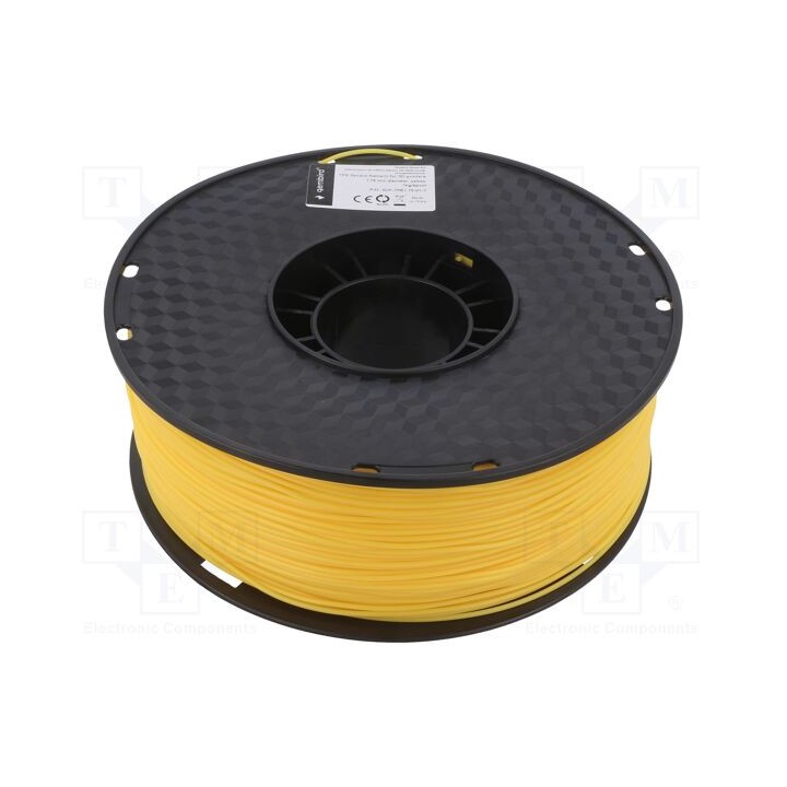 Filamento: TPE 1,75mm amarelo 190÷240°C 1kg flexível