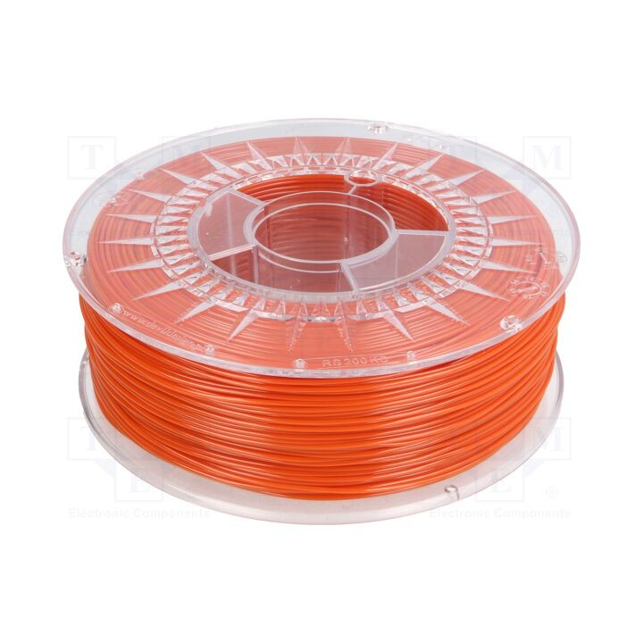 Filamento: PET-G Ø: 1,75mm cor de laranja (escuro) 220÷250°C