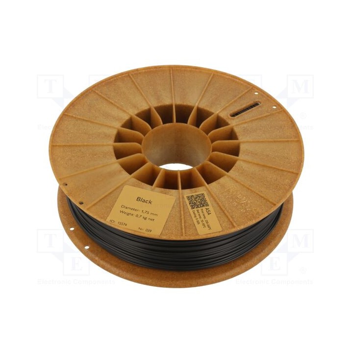 Filamento: ASA 1,75mm preta 220÷250°C 700g