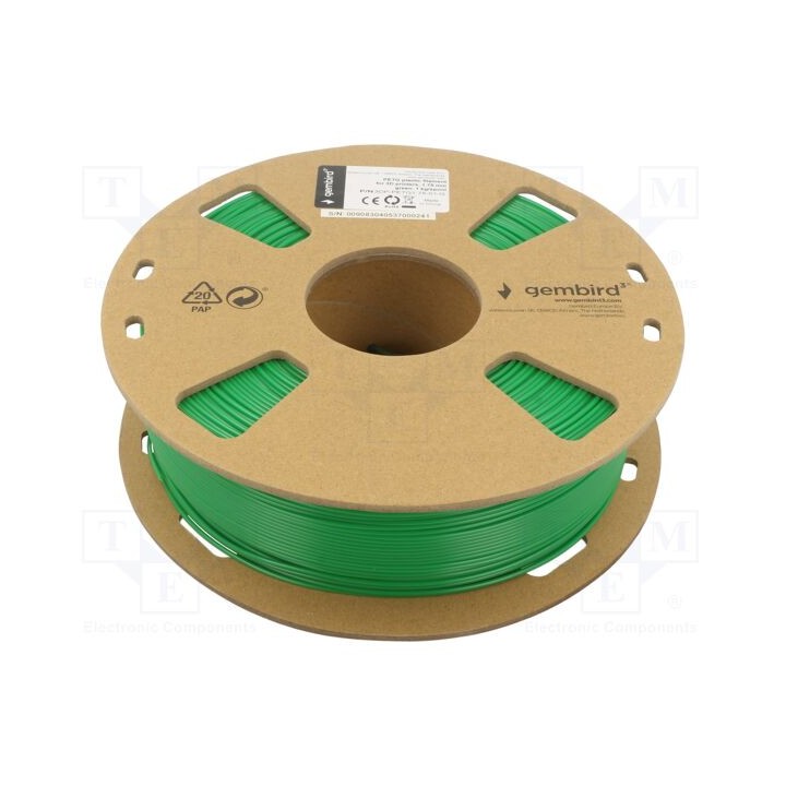 Filamento: PET-G 1,75mm verde 220÷260°C 1kg