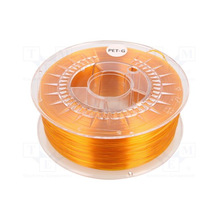 Filamento: PET-G Ø: 1,75mm laranja,transparente 220÷250°C 1kg