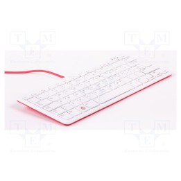 Teclado cabo USB A – USB B micro,teclado Cor: branco,vermelho