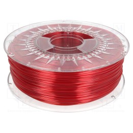 Filamento: PET-G Ø: 1,75mm vermelho (rubi),transparente 1kg