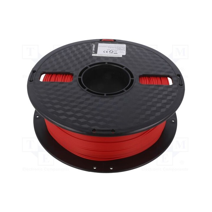 Filamento: PLA 1,75mm vermelho 190÷220°C 1kg