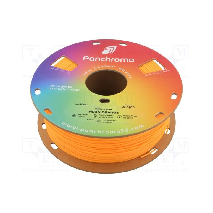 Filamento: PLA 1,75mm neon orange 190÷230°C 1kg Panchroma™
