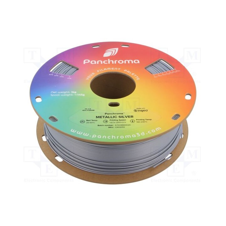 Filamento: PLA 1,75mm metallic silver 190÷230°C 1kg