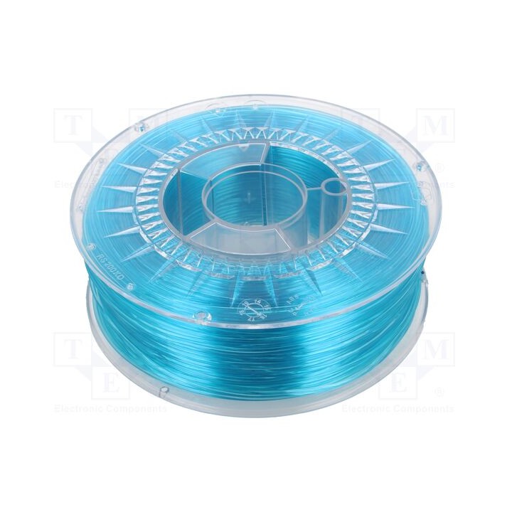 Filamento: PET-G Ø: 1,75mm azul,transparente 220÷250°C 1kg