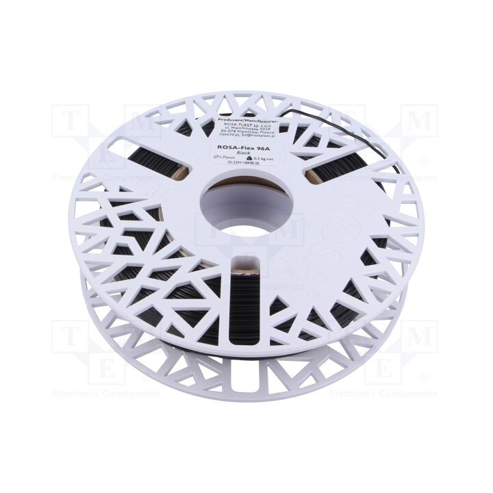 Filamento: ROSA-FLEX 96A 1,75mm preta 210÷250°C 500g
