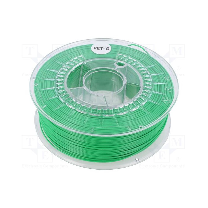 Filamento: PET-G Ø: 1,75mm verde claro 220÷250°C 1kg
