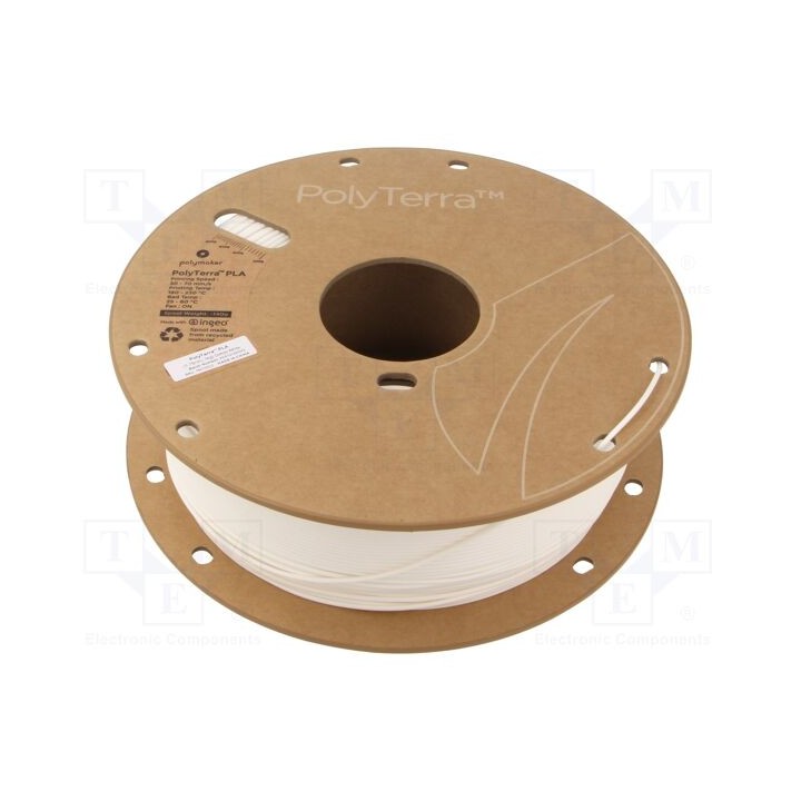 Filamento: PLA 1,75mm cotton white 190÷230°C 1kg PolyTerra™