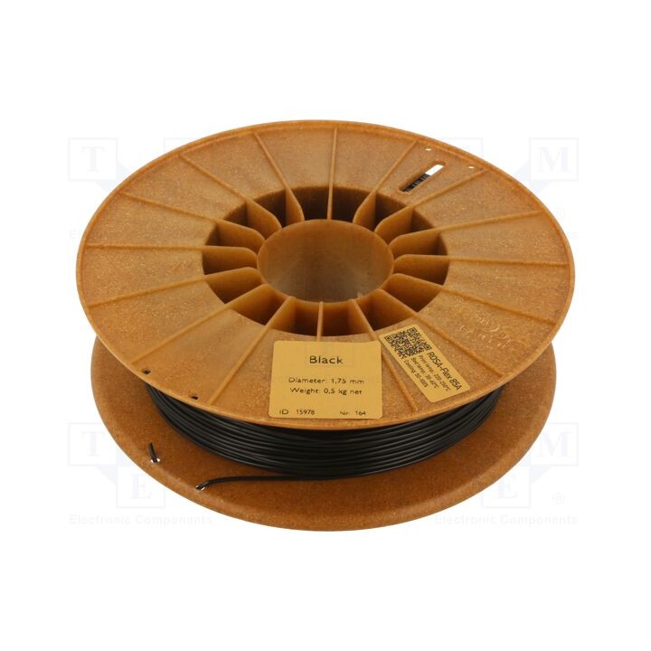 Filamento: ROSA-FLEX 85A 1,75mm preta 215÷250°C 500g