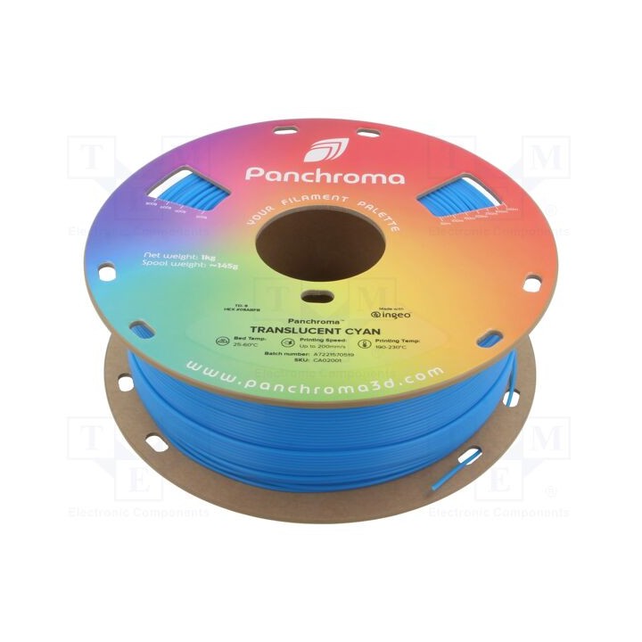 Filamento: PLA 1,75mm translucent cyan 190÷230°C 1kg